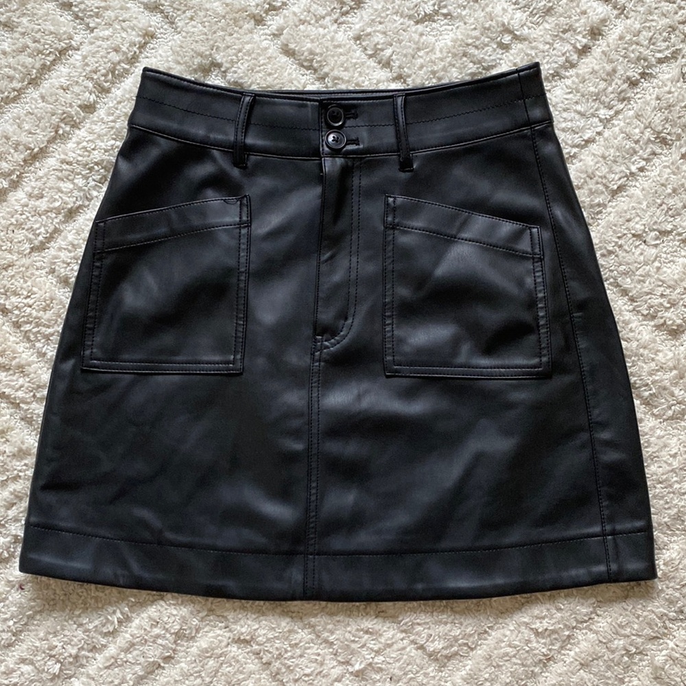 Madewell leather skirt